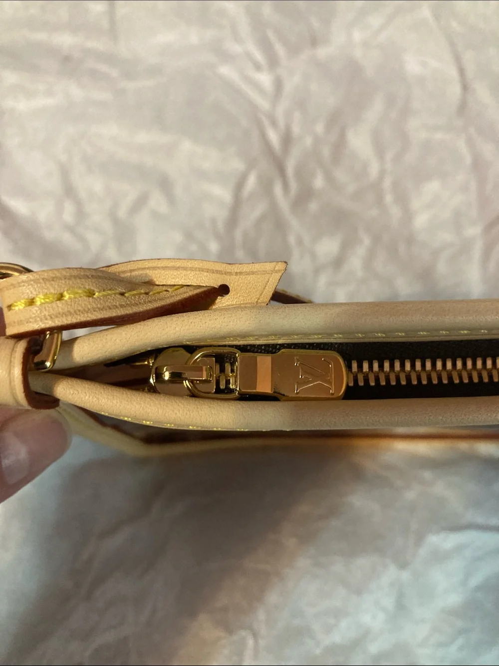 Louis Vuitton Brown and Natural Monogram  PVC Wristlet. Never Used!